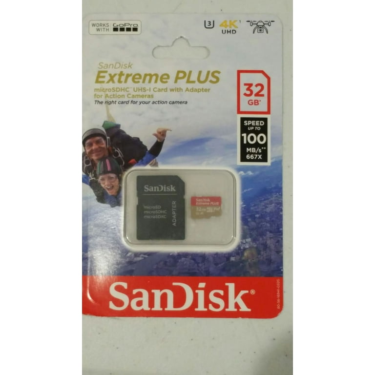 Carte mémoire SD Sandisk Extreme PLUS 32GB SDHC 100MB/s - SDXWT032G