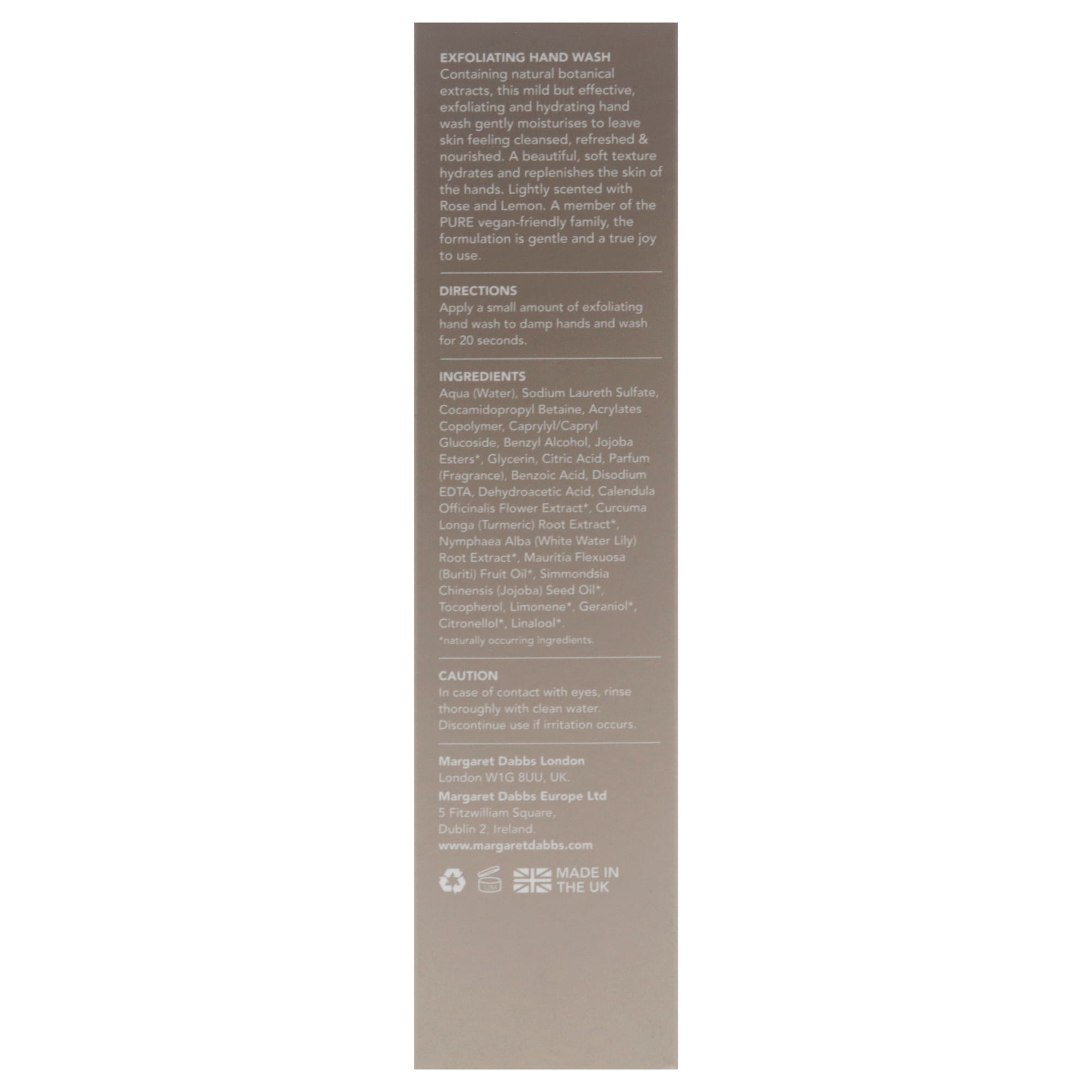Pure Exfoliating Hand Wash by Margaret Dabbs for Unisex - 6.76 oz Wash