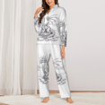 thumbnail image 2 of Pajamas for Women Set - Dragon Nest Sketch Comfy Long Sleeve Button Up Pajama Sets for Women 2 Piece, Soft Sleepwear Nightwear Pjs Lounge Sets for Women with Pockets, 2 of 6