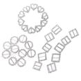 thumbnail image 1 of LEEYNEER 30 Pcs Heart Shape Ribbon Buckle Sliders Rhinestones Diamante Embellishments Dimond Charms Ring Round, 1 of 4
