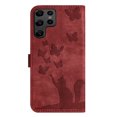 thumbnail image 6 of Wallet Case Designed for Samsung Galaxy S23 Ultra for Women,Flip Folio Cover with Butterfly Embossed PU Leather Kickstand Credit Card Holder Slots Magnetic Wrist Strap Phone Case, Winered, 6 of 13