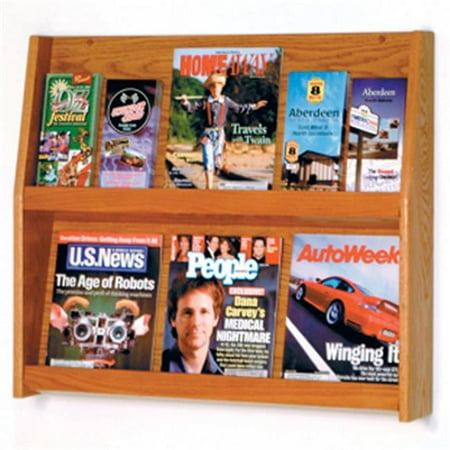 Wooden Mallet 12 Pocket Literature Display in Medium Oak