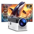thumbnail image 1 of Magcubic Native 1080P 4K Support Ultra Short Throw Projector, 900ANSI with WiFi & Bluetooth, Auto Focus & Correction with Dual Speakers, Smart Home Theater Projector, HY450, 1 of 10