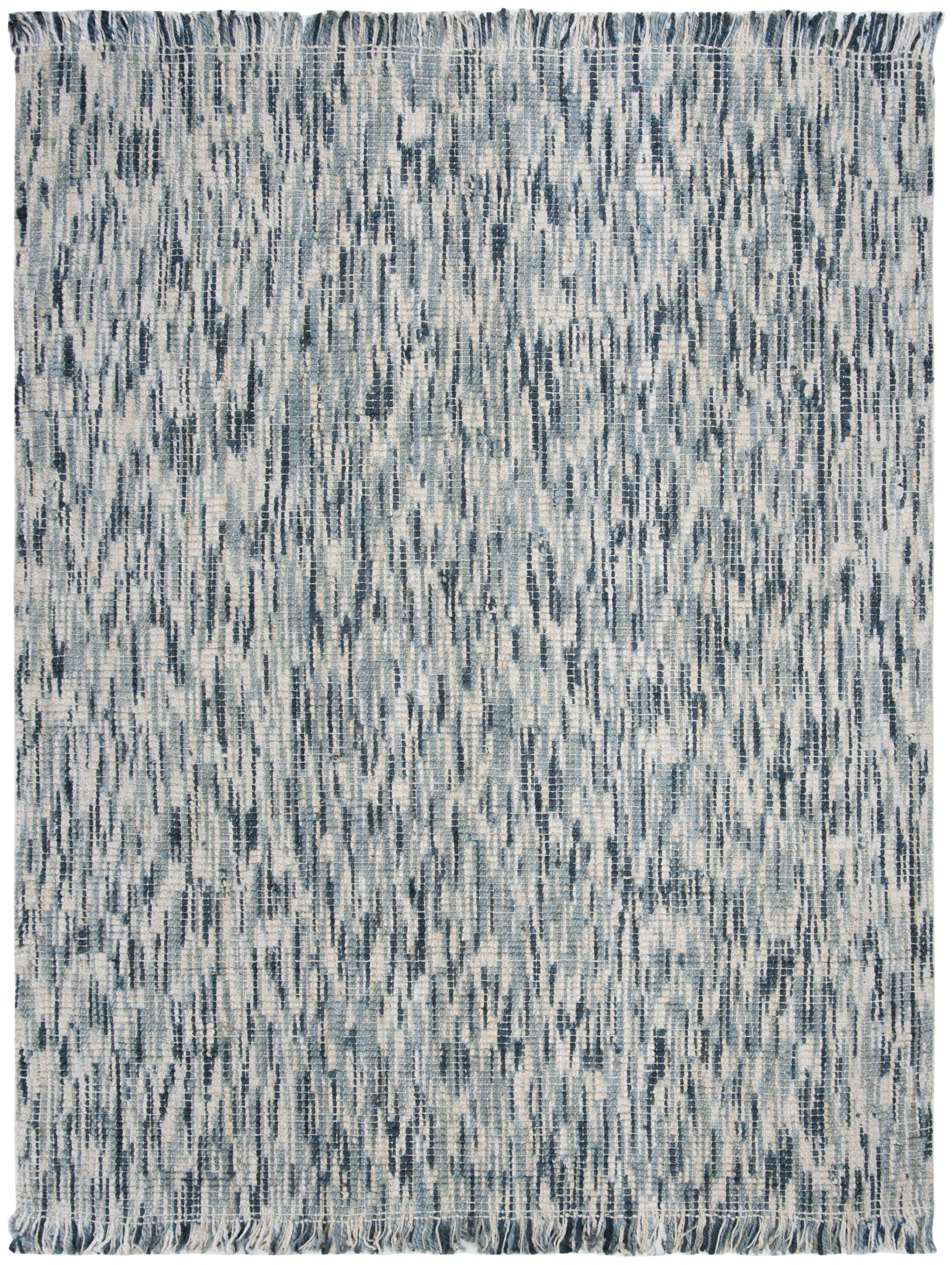 SAFAVIEH Natural Fiber Michayla Abstract Jute Area Rug, Blue/Ivory, 6' x 9'