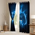 thumbnail image 3 of Homewish Cartoon Game Console Curtains Pack of 2 (42x84 Each) for Kids, Neon Blue Lightning Curtains Blackout, Modern Video Gaming Lover Bedroom Curtains, Living Room Curtains Decor, 3 of 6