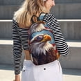 thumbnail image 6 of Picia Bald Eagle Pilot Printed Canvas Daypack - Stylish and Durable Vintage Compact Backpack - Class, Work, Travel, or Laptop Bookbag,Organized Compartments-Small, 6 of 6