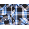 thumbnail image 3 of Men’s Western Pearl Snap Button Down Casual Long Sleeve Plaid Cowboy Shirt (#19 Black/Blue, L), 3 of 3