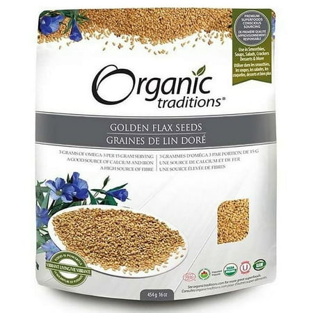 Organic Traditions Golden Flax Seeds 16 oz Pkg