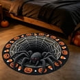 thumbnail image 4 of 3D Trap Halloween Circular Carpet – Skeleton Mummy Web Depth Illusion Rug, Soft Polyester Floor Mat for Bedroom Entrance, Non Shedding Holiday Decor Foot Pad, 4 of 6