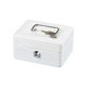 thumbnail image 1 of Mini caja de seguridad con cerradura para dinero en efectivo, con ranura para candado - Hucha de metal para adultos y niños, color blanco., 1 of 5