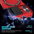 thumbnail image 5 of Decase for iPhone 16 Case with Camera Slide Cover,Compatible with Mag-Safe,with Magnetic Ring Kickstand, Military Grade Heavy Duty Case for iPhone 16 6.1" 2024,Red, 5 of 10