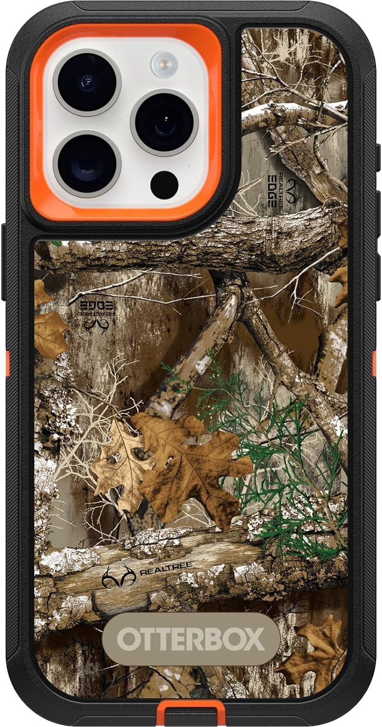 OtterBox iPhone 15 Pro Max (Only - Defender Series Case - Realtree Blaze Edge (Camo) - Screenless - Rugged & Durable - with Port Protection - Holster Clip Includes - Non-Retail Packaging