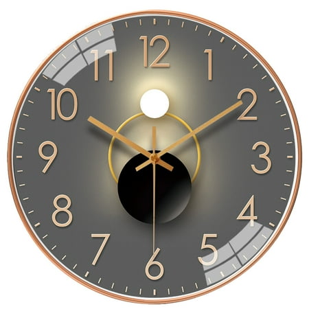 

Mulanimo Modern Simple Punctuality Quartz Wall Clock Light Shadow Geometric Design Silent Movement Living Room Bedroom Decor Pendant