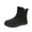 Black Round Toe Flat, variant on Luxalzxs Snow Boots for Women Side Zipper Mid-Calf Thicken Velvet Warm Cotton Boots