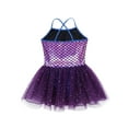 thumbnail image 3 of Aislor Girls Sequins Mermaid Costume Criss Cross Back Fishscale Leotard Tutu Ballet Dress Princess 3-10 Holographic Purple 8, 3 of 7