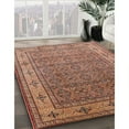 thumbnail image 2 of Ahgly Company Indoor Square Mid-Century Modern Fire Brick Red Oriental Area Rugs, 7' Square, 2 of 6