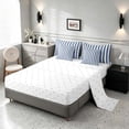 thumbnail image 4 of Manfei Classic Stripe Full Size Bedding Sets,Modern Geometric Full Size Bed in a Bag, Navy Green White, Reversible 7pcs, 4 of 6