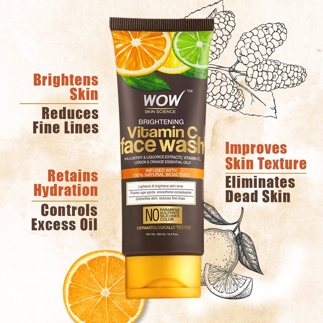 Wow Skin Science Vitamin C Brightening Face Wash 100 Ml Walmart Com Walmart Com