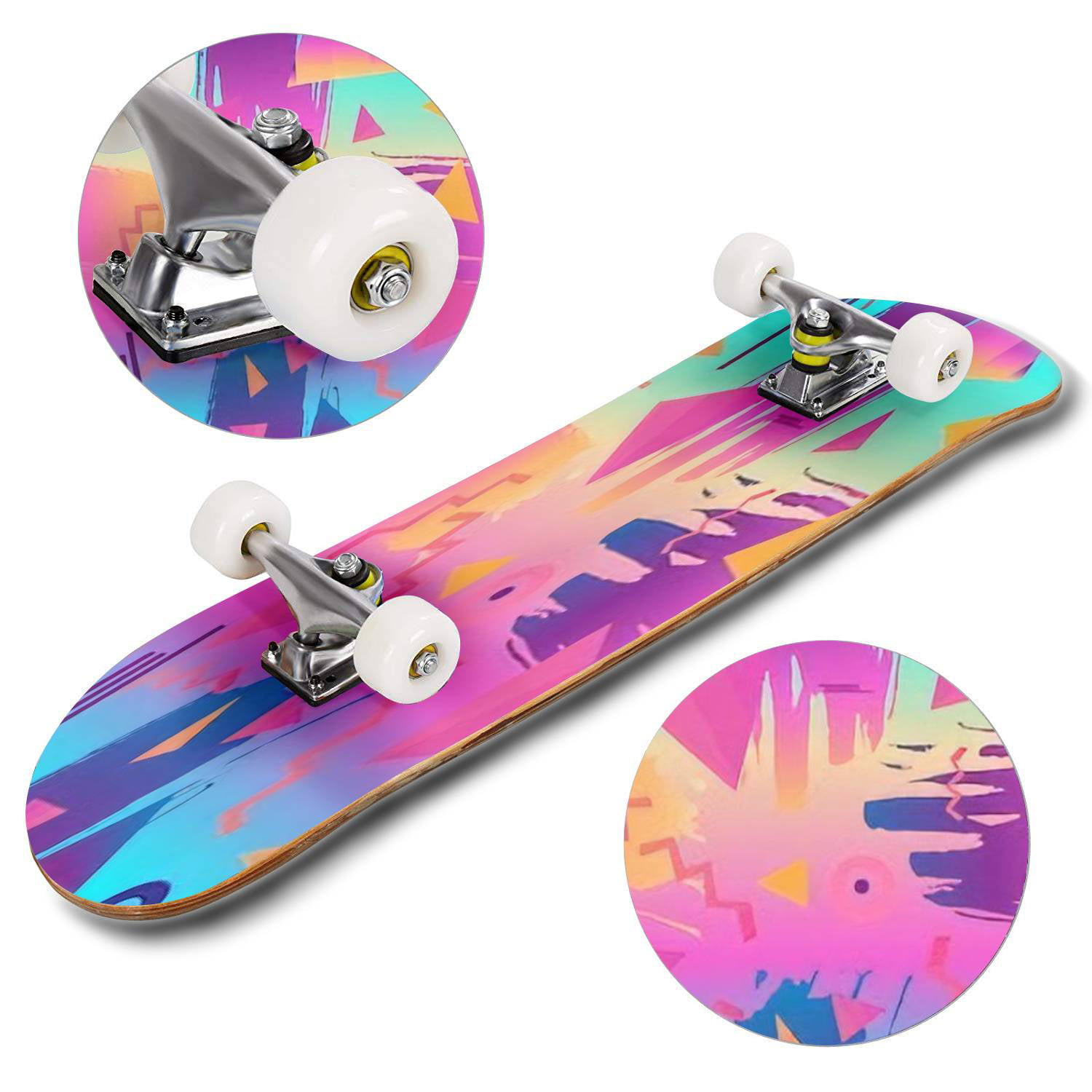 80cm long Skateboard Longboard Adult Childern Kids Maple Natural Wood Retro  Fashion Flat-Plate Double Rocker Skate Boards - AliExpress