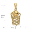 thumbnail image 2 of 14k Solid Yellow Gold Polished Basketball and Net Charm 23.8x11.5mm Pendant Necklace for Women, 2 of 2