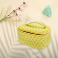 thumbnail image 3 of Bolsas de Cosméticos de Viaje de Puntos Cuadrados Livianas Únicas 1 Pc para Viaje Amarillo Gris Poliéster, 3 of 5