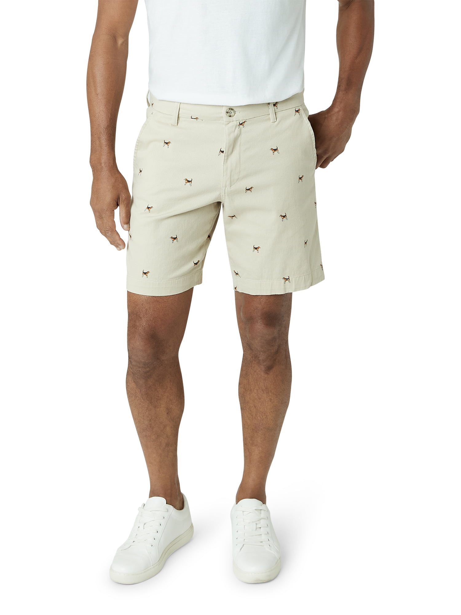 Chaps Men's Coastland Wash Stretch 9" Inseam Novelty Flat Front Shorts