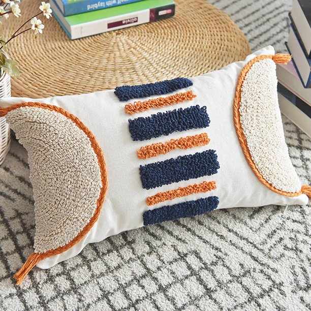 Throw Pillow Covers Funda de almohada bordada con cremallera oculta 18x18 pulgadas 12x20 pulgadas de almohada para sofá Cama Sala de Sofá Los 30x50cm BLESIY Fundas de almohada