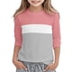 thumbnail image 4 of Blusas y camisas de manga corta con cuello redondo para verano y primavera, moda para niños pequeños, blusa lisa con cuello redondo y manga 3/4 para mujer, blusa de poliéster para niños, 4 of 5