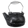 thumbnail image 1 of 3 qt Enameled Porcelain Steamer Kettle - Black with White Spec, 1 of 4