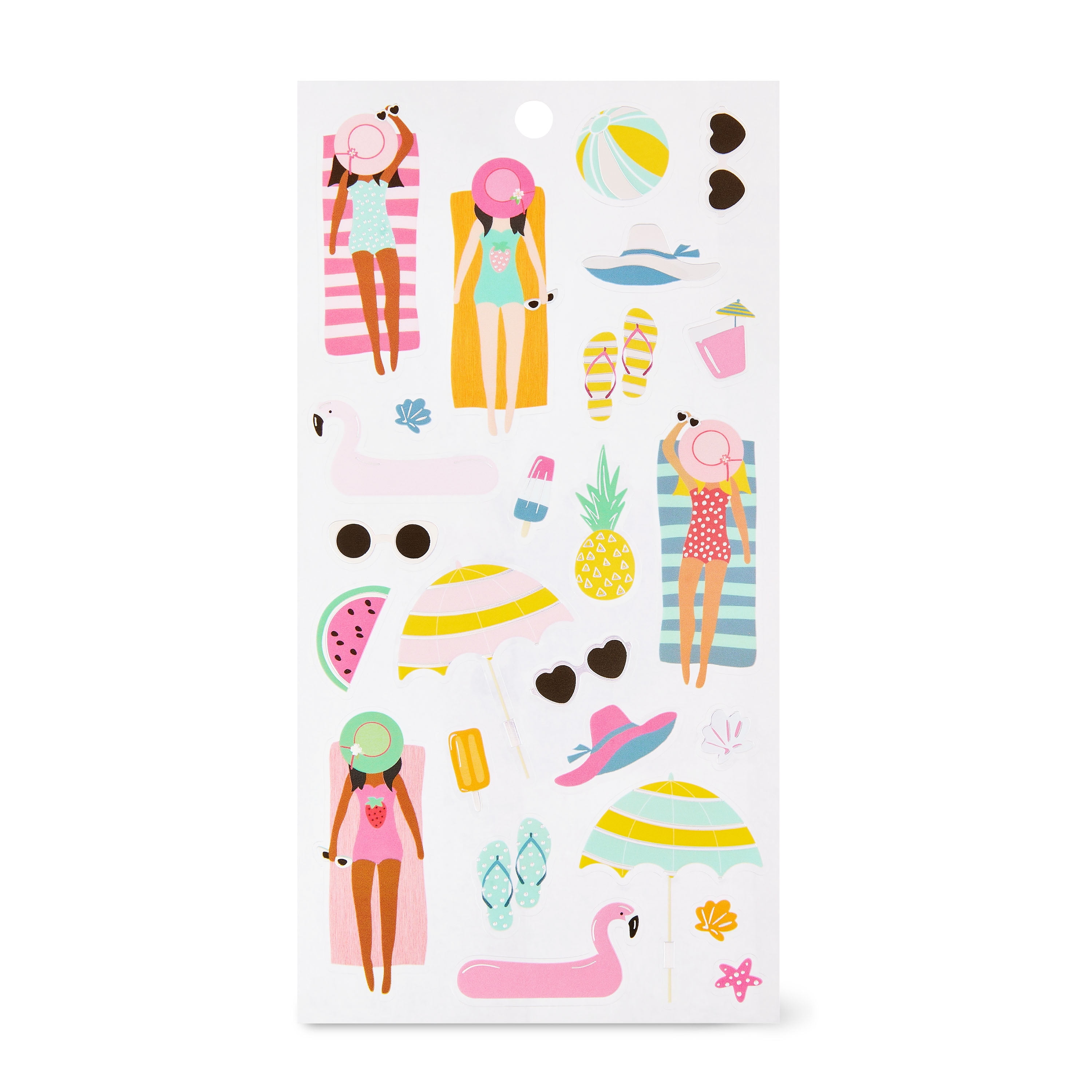 Hello Hobby Beach Themed Stickers, Multicolor, 25 Count