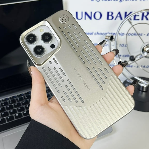 Designed for iPhone 14, Luxury Heat Dissipation Hard PC Breathable Drop Protection Shockproof Ultra Slim Lightwieght Smoothly Thin Phone Case Cover for iPhone 14 - Gray