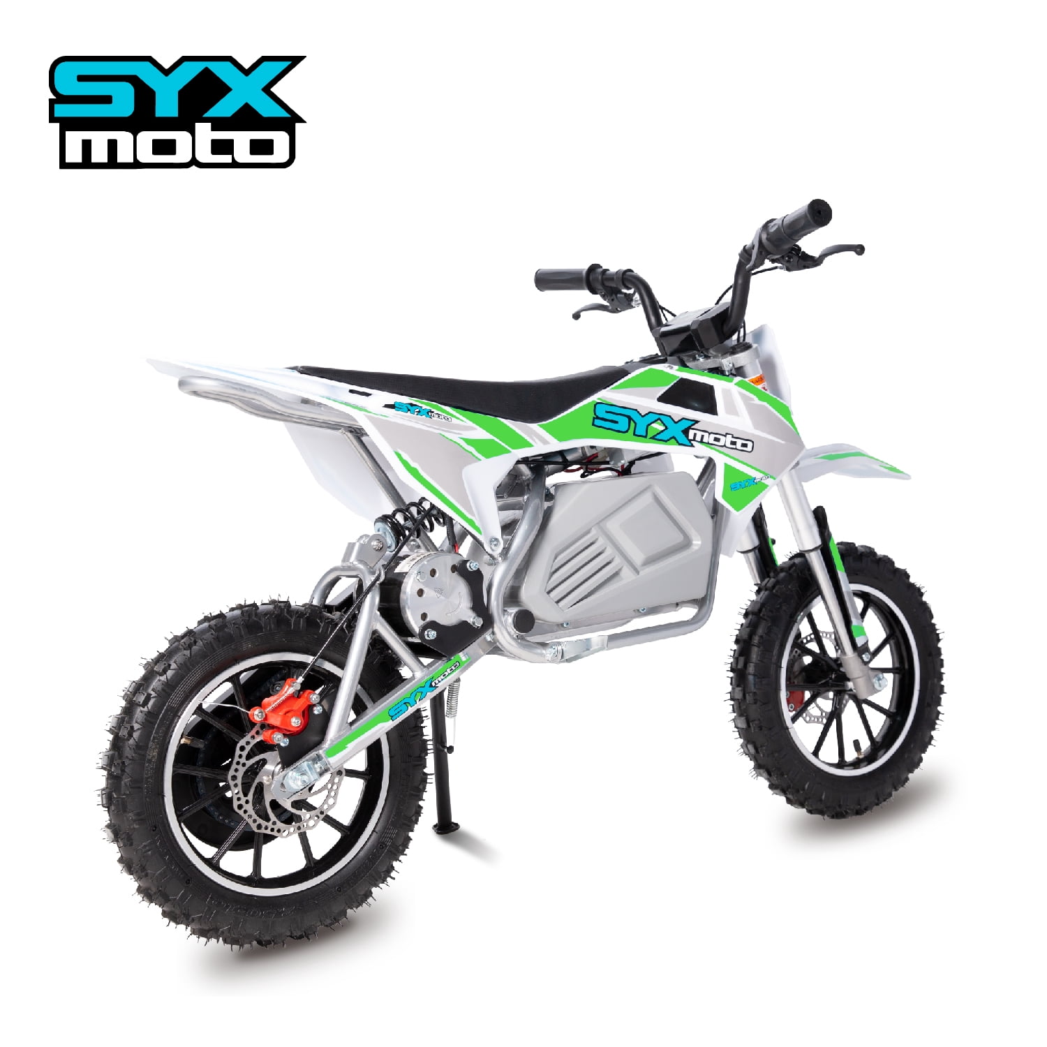 SYX MOTO KBE 500W 36V Electric Beginner Kids Mini Dirt Bike, 1 Seat, Green/Grey