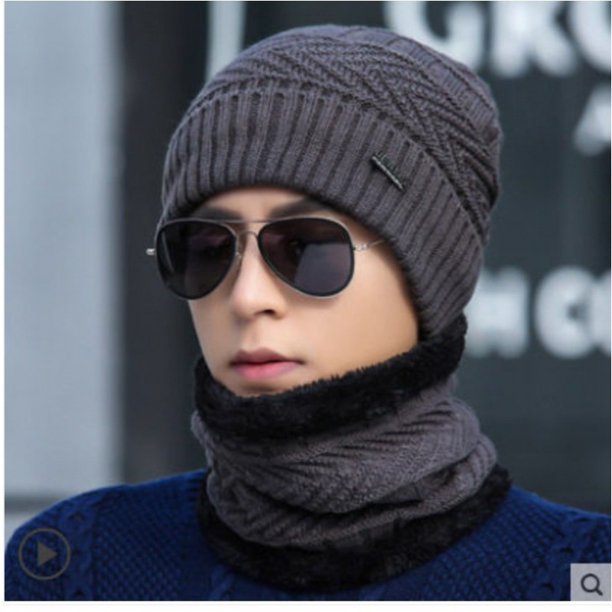 Gorro de invierno cálido para hombre, gorro de lana de punto, gorro de ciclismo de invierno, gorro con protección para los oídos, gorro a prueba de frío, gorro para hombre con cuello grueso