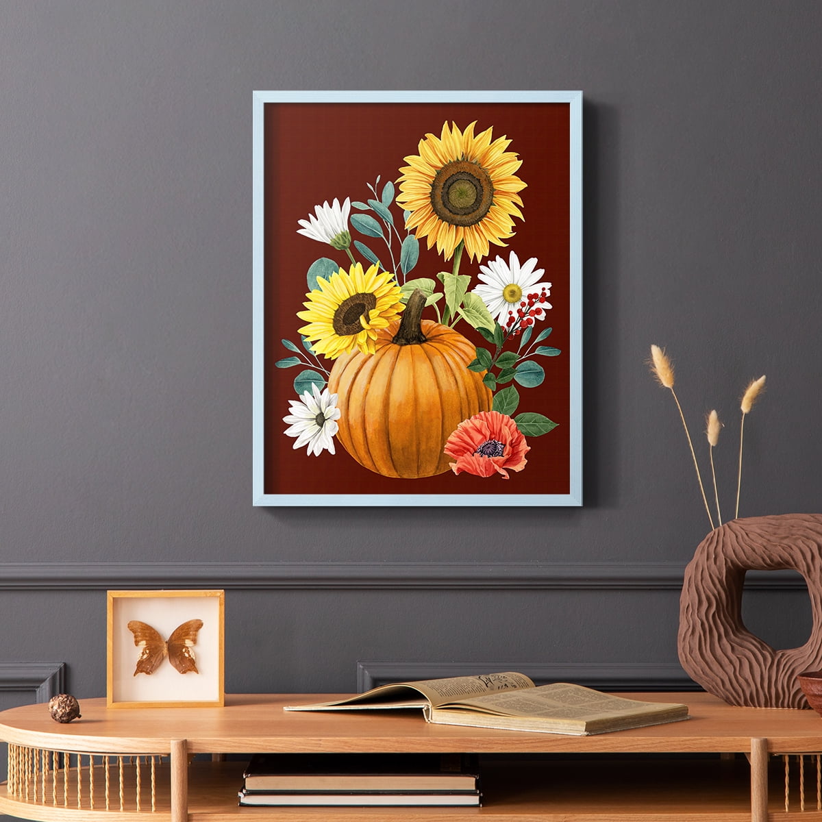 Beautiful Fall I Framed Print in Blue Solid Wood Framed Print No Nail Hanging