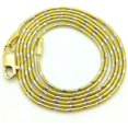thumbnail image 2 of 14K Two Tone Gold 1mm Round Snake Pendant Chain, FREE Microfiber Cloth, Shiny Link Mens Womens Necklace, Giorgio Bergamo 20, 2 of 6