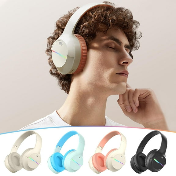 ZFYXGS Over-ear Headphones Wireless, Bluetooth Headphones Noise Cancelling Foldable High Sound Quality Waterproof LED Light for Home Office Cellphone PC