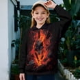 thumbnail image 2 of Uorisanigo Girls Half Zip Sweatshirt Fall Fashion Outfits Clothes Flame Wolf Long Sleeve Cropped Pullover Hoodies Lightweight Pullover Jackets Athletic Tops for Sports and Daily Wear, 2 of 7