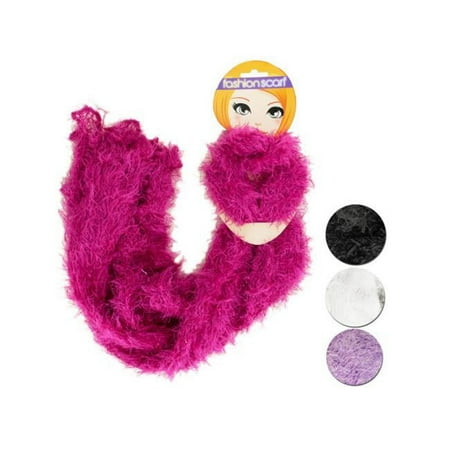 Bulk Buys OF435-4 Fluffy Crocheted Fashion Scarf, 4 Piece