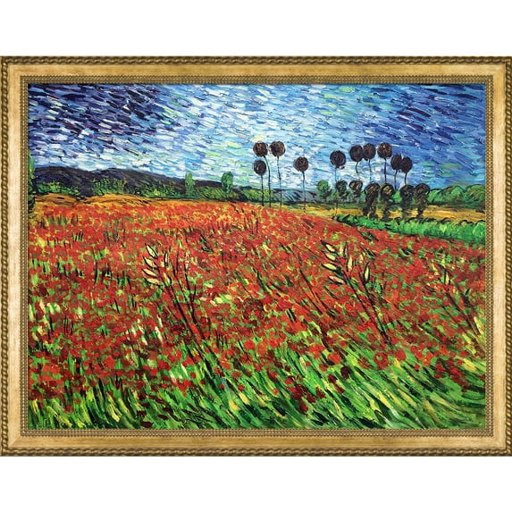 Field of Poppies with Verona Gold Braid Frame 30"X40"