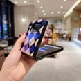 thumbnail image 4 of For Samsung Galaxy Z Flip 3 5G Cover Shockproof Luxury Plaid Marble Pattern Blu-ray Phone Case, 4 of 5