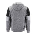 thumbnail image 4 of Men’s Two Tone Warm Soft Sherpa Lined Moto Quilted Zipper Fleece Hoodie Jacket (MSM-40-3 Light Grey, XL), 4 of 6