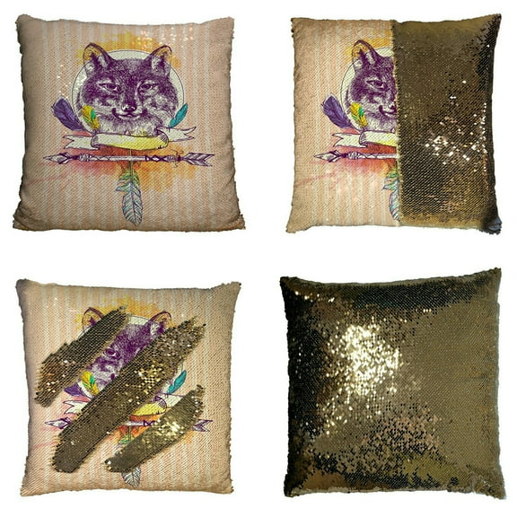 ECZJNT Boho poster portrait wolf Pillow Case Home Decor Cushion Cover 16x16 Inch