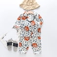 thumbnail image 2 of Ruyang Kids Cartoon Bunny Satin Pajama Set Easter Day Sleepwear Long Sleeve Button Down Nightshirt Pants 2Pcs Outfits, 2 of 6