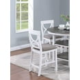 thumbnail image 5 of 5-PCS Counter Height Dining Set Storage Base Round Top Table w 4x High Chairs Cushion Seat White Finish Dining Room Furniture, 5 of 9
