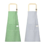 RKZDSR Household Kitchen Cotton Linen Fouling Apron Cute And Sleeveless Smock, Stain Work Clothes, Apron Clearance Green,Blue