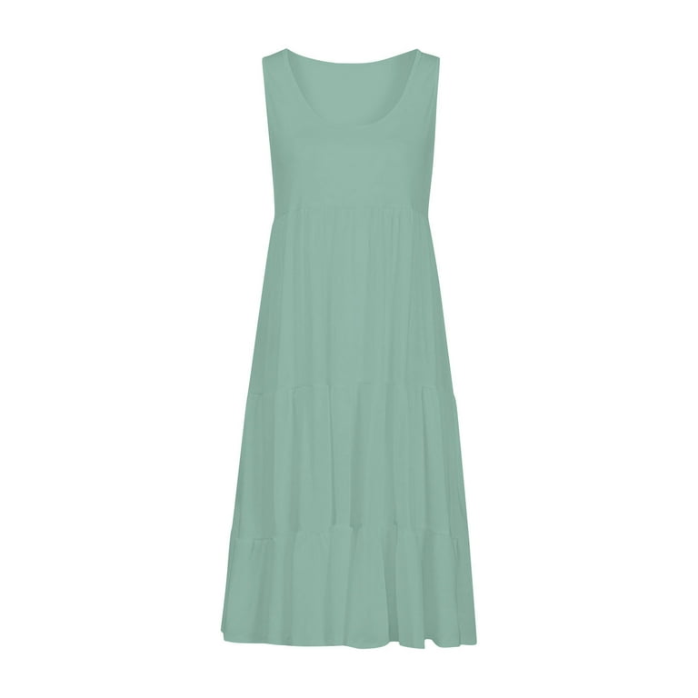 mint green tank dress Skyler Floral Trim Mini Dress L main image 1