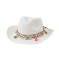 thumbnail image 2 of UDIYO Bohemia Style Straw Cowboy Hat,Women's Crocheted Summer Straw Hats, Classic Beach Sun Hats, 2 of 8