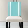thumbnail image 3 of Farmhouse Teal Chair Covers Set of 4 White Stripe Chair Back Covers Stretch Removable Washable Slipcovers Protector for Dining Room Kitchen Party Decor, 3 of 5