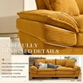 thumbnail image 6 of Muumblus 80"L Corduroy Loveseat, Upholstered Sleeper Sofa for Living Room, 2-Seater Plush Deep Seat Sofa, Yellow, 6 of 8
