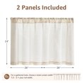 thumbnail image 4 of TOPICK 24 Inch Semi Sheer Kitchen Tier Curtains, Linen Textured Farmhouse Cafe Curtains, 26" W x 24" L, Cream White, 2 Panels, 4 of 8